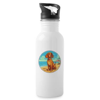 Tyroler Bracke chien race Cartoon Kawaii Clipart - Gourde avec paille intégrée - blanc - Droite