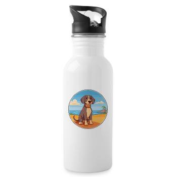 Tosa Hund Rasse Cartoon Kawaii Clipart Aquarell - Trinkflasche mit integriertem Trinkhalm - Weiß - Rechts
