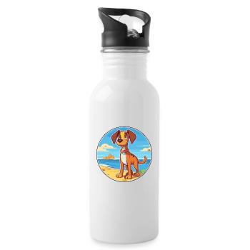 Ratonero Valenciano Race de chien Cartoon Kawaii Dog - Gourde avec paille intégrée - blanc - Droite