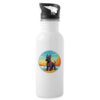 schottischer terrier hunderasse cartoon kawaii clipart - Trinkflasche mit integriertem Trinkhalm - Weiß - Rechts