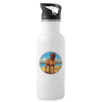 Spanish Mastiff Dog Breed Cartoon Kawaii Clipart - Water bottle with straw - white - Right