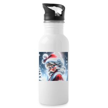 Merry Christmas #1 - Water bottle with straw - white - Right