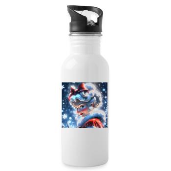Merry Christmas #4 - Water bottle with straw - white - Right