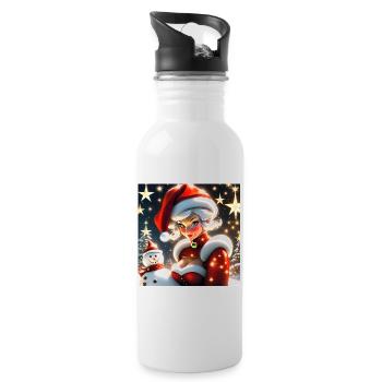 Joyeux Noel #11 - Gourde avec paille intégrée - blanc - Droite