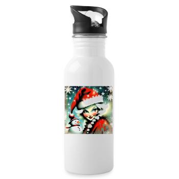 Joyeux Noel #15 - Gourde avec paille intégrée - blanc - Droite