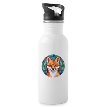 Fuchs Buntes Buntes Karikatur Kawaii Tier - Trinkflasche mit integriertem Trinkhalm - Weiß - Rechts