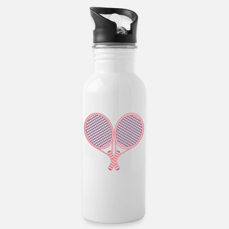 TENNISSCHLÄGER - TENNIS PAARE - Trinkflasche mit integriertem Trinkhalm - Weiß