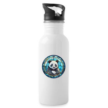 Panda Buntglas Bunte Karikatur Kawaii Tier - Trinkflasche mit integriertem Trinkhalm - Weiß - Rechts