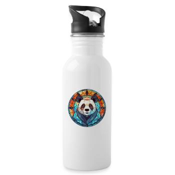 Panda Buntglas Bunte Karikatur Kawaii Tier - Trinkflasche mit integriertem Trinkhalm - Weiß - Rechts