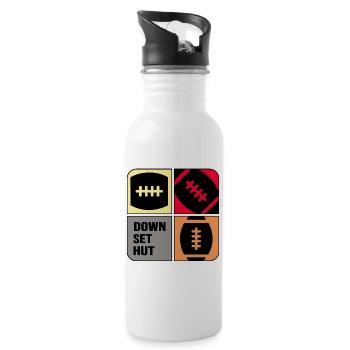 american football tackle quarterback footballzeit - Trinkflasche mit integriertem Trinkhalm - Weiß - Rechts