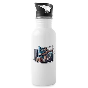 Der Urban Aviator - Trinkflasche mit integriertem Trinkhalm - Weiß - Rechts