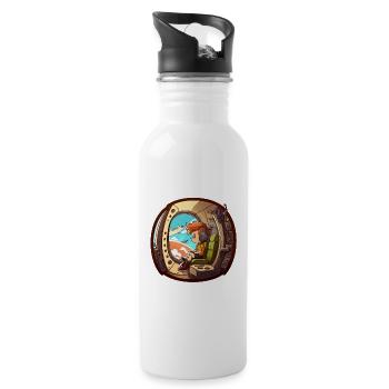 The Flying Pilot - Water bottle with straw - white - Right