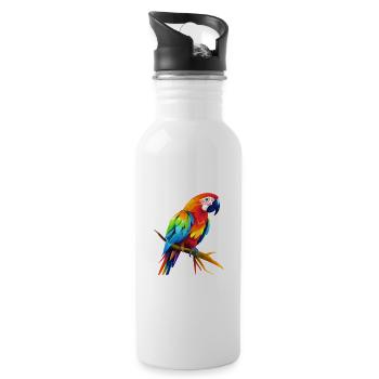 Papagei Niedlich Glücklich Kawaii Cartoon Clipart Tier - Trinkflasche mit integriertem Trinkhalm - Weiß - Rechts