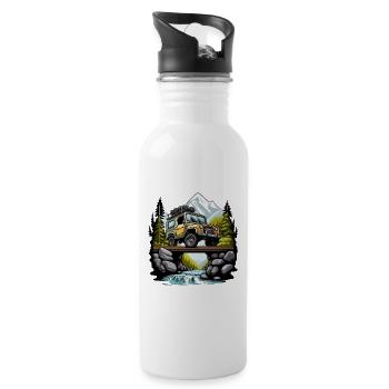 Der Offroad-Navigator - Trinkflasche mit integriertem Trinkhalm - Weiß - Rechts