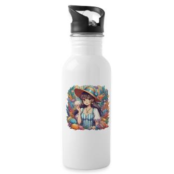 Marine - Water bottle with straw - white - Right