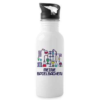 Beruf Wissenschafter Statement Workaholic Karriere - Trinkflasche mit integriertem Trinkhalm - Weiß - Rechts