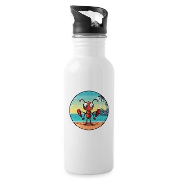 Ant Watercolor Cartoon Kawaii Clipart Animal - Water bottle with straw - white - Right