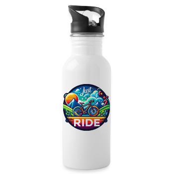 Just Ride - Road Bike, Gravel in Vivid Colors - Water bottle with straw - white - Right