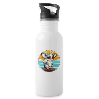 Zucker Gleiter Aquarell Karikatur Kawaii Clipart Haustier - Trinkflasche mit integriertem Trinkhalm - Weiß - Rechts