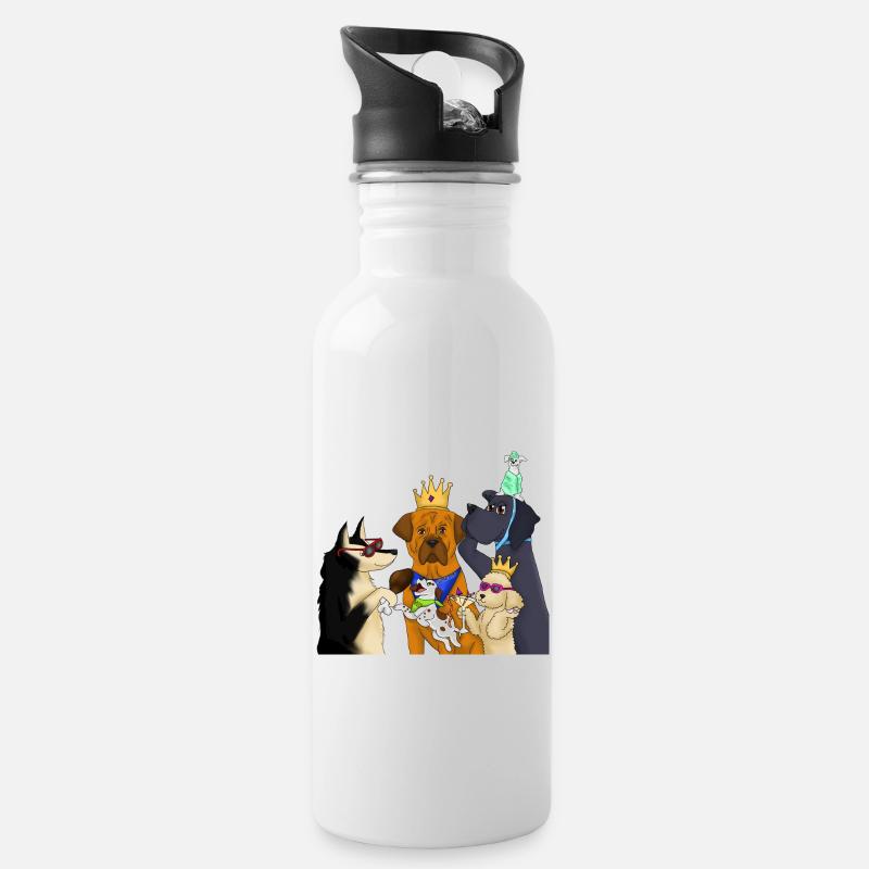 VIP DOGS - Trinkflasche mit integriertem Trinkhalm - Weiß