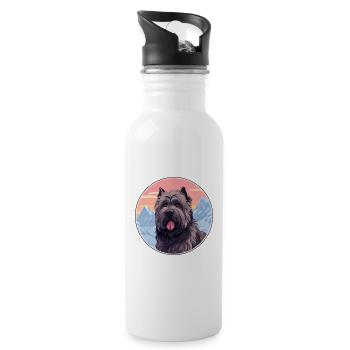 Bouvier Des Flandres Race De Chien Cartoon Kawaii Wate - Gourde avec paille intégrée - blanc - Droite
