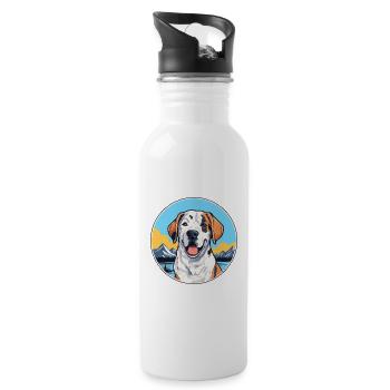 Broholmer chien race dessin animé Kawaii aquarelle - Gourde avec paille intégrée - blanc - Droite
