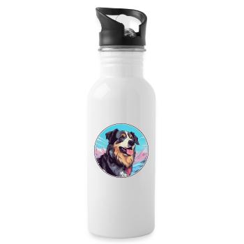 Bucovine Chien de berger race Cartoon Kawaii Waterco - Gourde avec paille intégrée - blanc - Droite