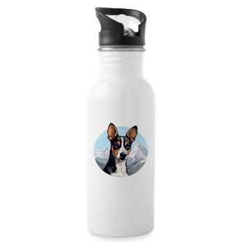 Decker Rat Terrier Chien Race Cartoon Kawaii Waterc - Gourde avec paille intégrée - blanc - Droite