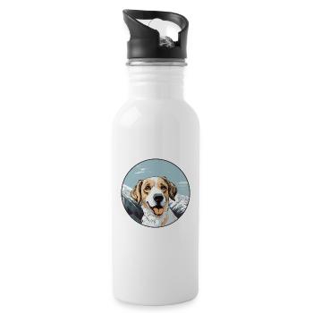 Drever Hunderasse Karikatur Kawaii Aquarell - Trinkflasche mit integriertem Trinkhalm - Weiß - Rechts