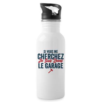 Garage Cadeau Bricolage Papa Bricoleur Pour Mécano - Gourde avec paille intégrée - blanc - Droite