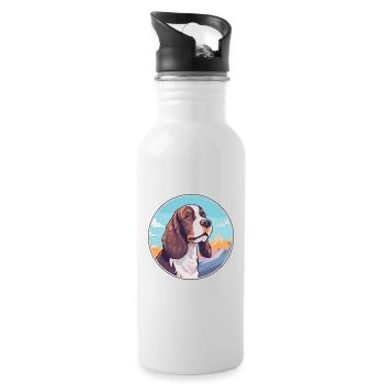 Anglais Springer Épagneul chien race Cartoon Kawaii - Gourde avec paille intégrée - blanc - Droite