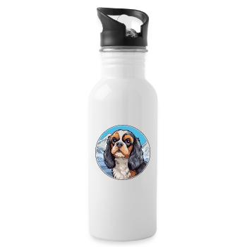Anglais Jouet Épagneul Chien Race Cartoon Kawaii Eau - Gourde avec paille intégrée - blanc - Droite
