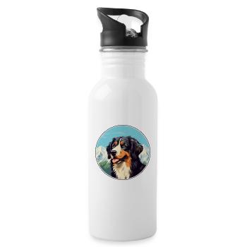 Formose Mountain Dog race Cartoon Kawaii Waterco - Gourde avec paille intégrée - blanc - Droite