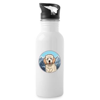 Deutscher Schäferhund Hunderasse Cartoon Kawaii Waterc - Trinkflasche mit integriertem Trinkhalm - Weiß - Rechts