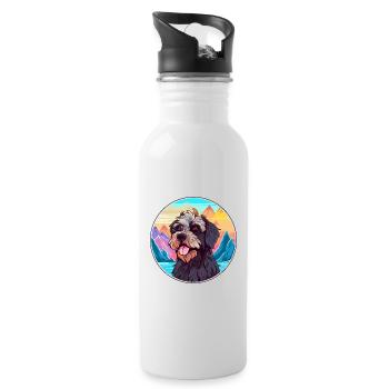 Griffon Nivernais race de chien dessin animé kawaii Waterco - Gourde avec paille intégrée - blanc - Droite