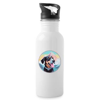 Gascon Saintongeois Chien Race Cartoon Kawaii Eau - Gourde avec paille intégrée - blanc - Droite