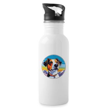 Jack Russell Terrier chien race Cartoon Kawaii Wate - Gourde avec paille intégrée - blanc - Droite