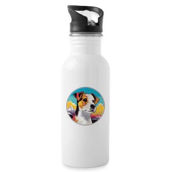 Parson Russell Terrier chien race Cartoon Kawaii Wa - Gourde avec paille intégrée - blanc - Droite