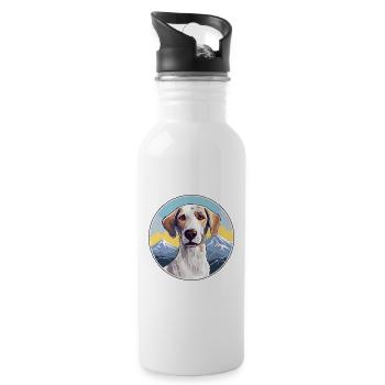 Sloughi Hunderasse Cartoon Kawaii Aquarell - Trinkflasche mit integriertem Trinkhalm - Weiß - Rechts