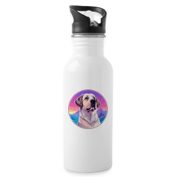 Berger anatolien chien race dessin animé kawaii waterc - Gourde avec paille intégrée - blanc - Droite