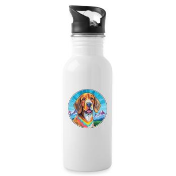 Bavarian Mountain Hound Dog Breed Cartoon Kawaii W - Water bottle with straw - white - Right