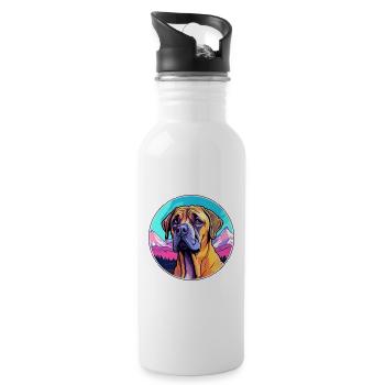 Boerboel Hunderasse Karikatur Kawaii Aquarell - Trinkflasche mit integriertem Trinkhalm - Weiß - Rechts