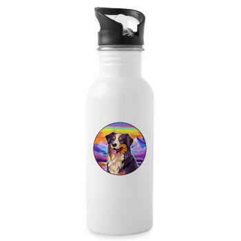 Bucovine Chien de berger race Cartoon Kawaii Waterco - Gourde avec paille intégrée - blanc - Droite