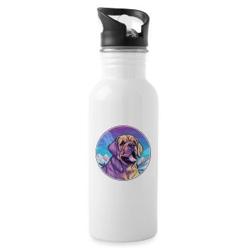 Transmontano mastiff race de chien dessin animé kawaii Wate - Gourde avec paille intégrée - blanc - Droite