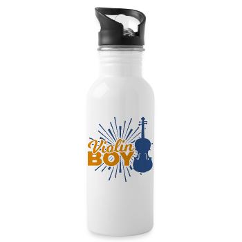 Violins Boy - Water bottle with straw - white - Right