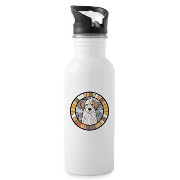 Cumberland chien de berger chien race vitrail Colorf - Gourde avec paille intégrée - blanc - Droite