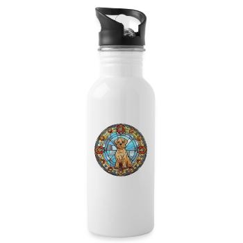 Grand Griffon Vendeen Hunderasse Buntglas Colo - Trinkflasche mit integriertem Trinkhalm - Weiß - Rechts