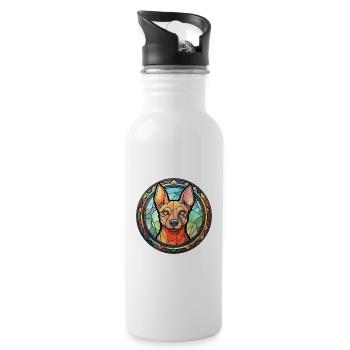 Hygenhund chien race vitrail coloré Waterco - Gourde avec paille intégrée - blanc - Droite