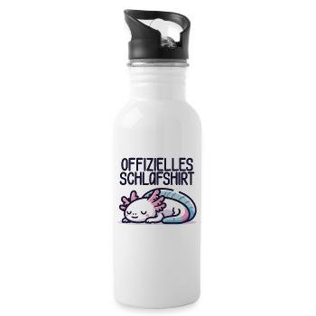 Axolotl Offizielles Schlafshirt - Geschenk für - Trinkflasche mit integriertem Trinkhalm - Weiß - Rechts