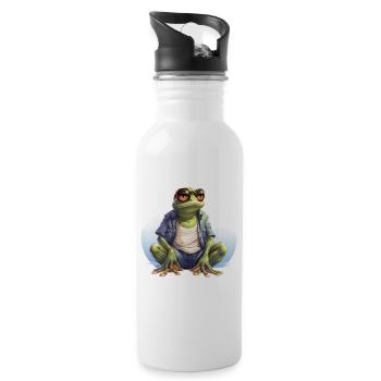 Cool Grenouille Grenouilles Drôles D’animaux - Gourde avec paille intégrée - blanc - Droite